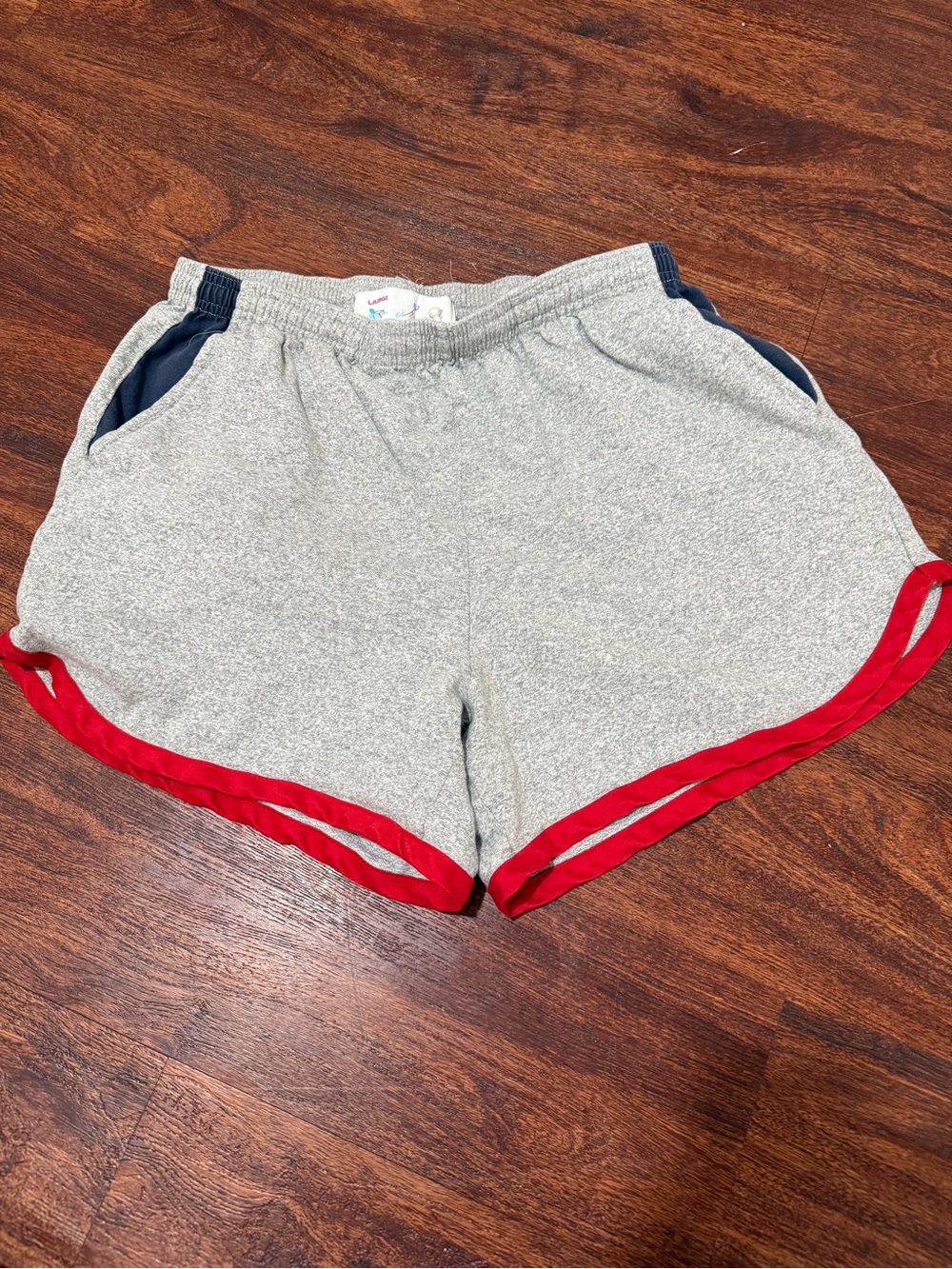 Chubbies fleece shorts Gray Athletic Women’s Shorts with Red Trim 80s style